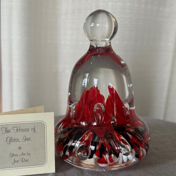 Joe Rice paperweight bell ruby red - Picture 8 of 8